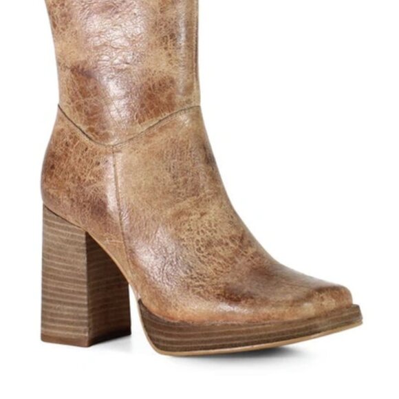 NEW DIBA TRUE Leather Mont Pelier Booties IN tan for women 1025 4m2 - Picture 4 of 9